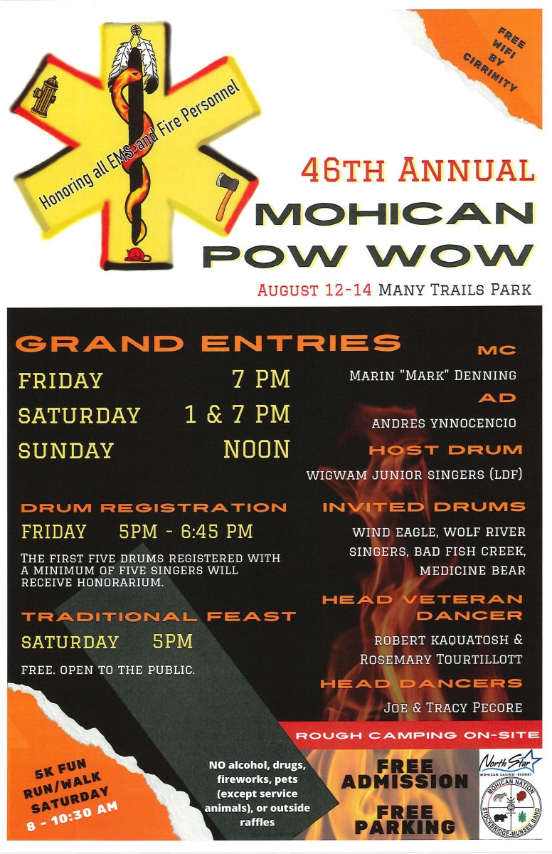 2022 Mohican Pow Wow Information StockbridgeMunsee Band of Mohicans